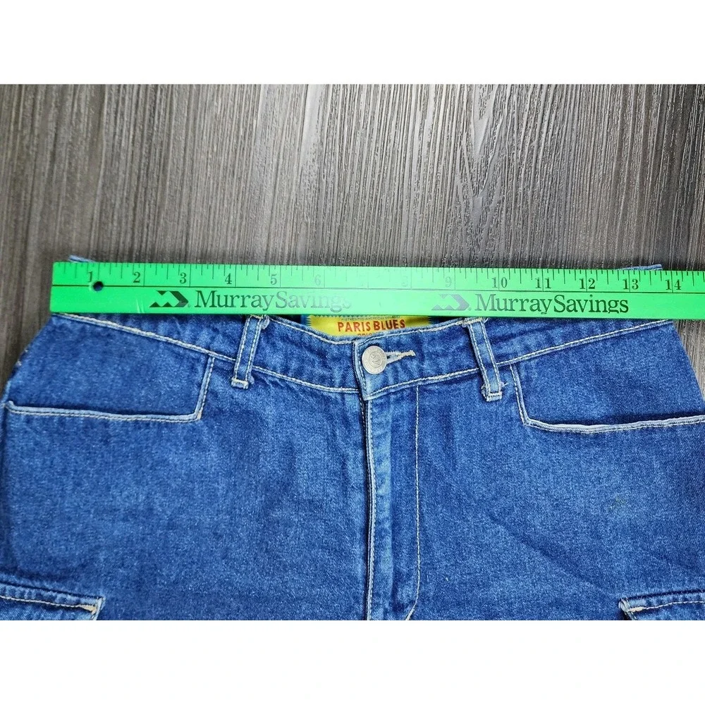 Paris Blues Originals Women's Size S Denim Cargo Shorts Blue Y2K 90s